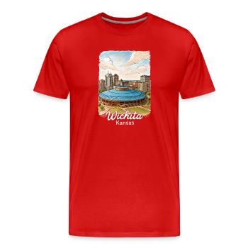 Wichita, Kansas - T-shirt bio Premium Homme - rouge - Devant - Damien (186cm)