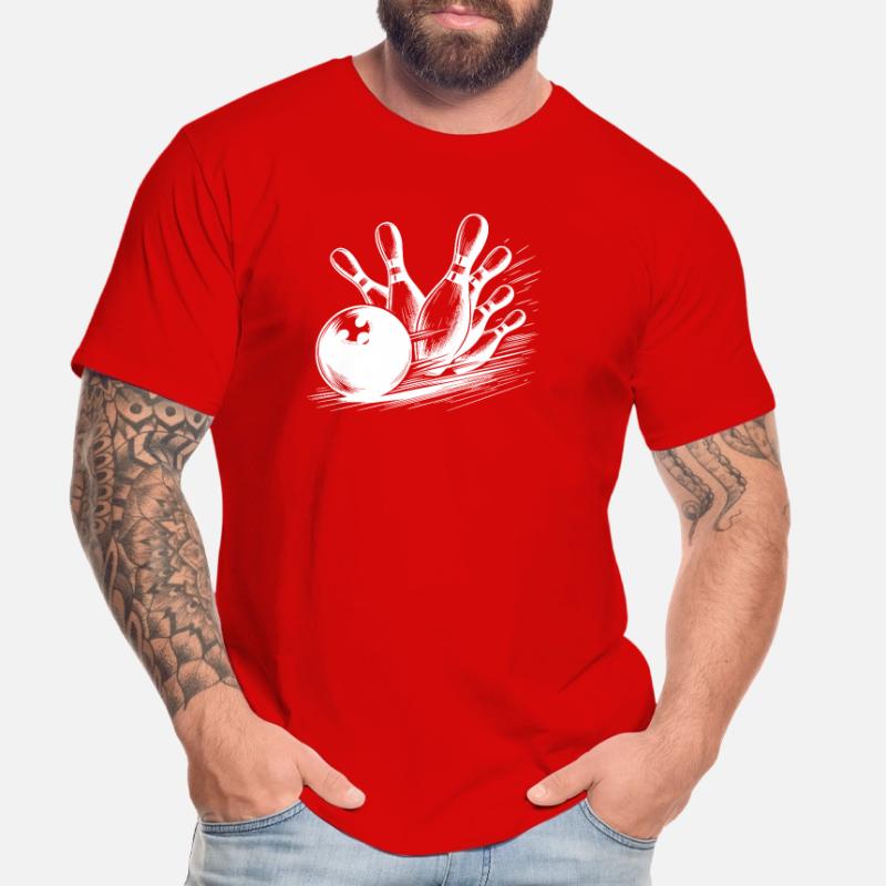 Dynamic Bowling Ball Throwing on Pins Men's Premium Organic T-Shirt
