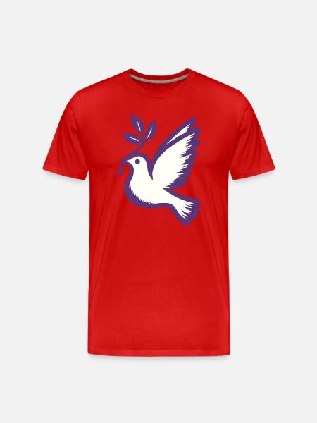 Purple Dove Emblem Olive Branch - Men's Premium Organic T-Shirt - red