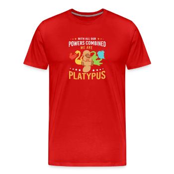 platypus - Men's Premium Organic T-Shirt - red - Front - Damien (186cm)