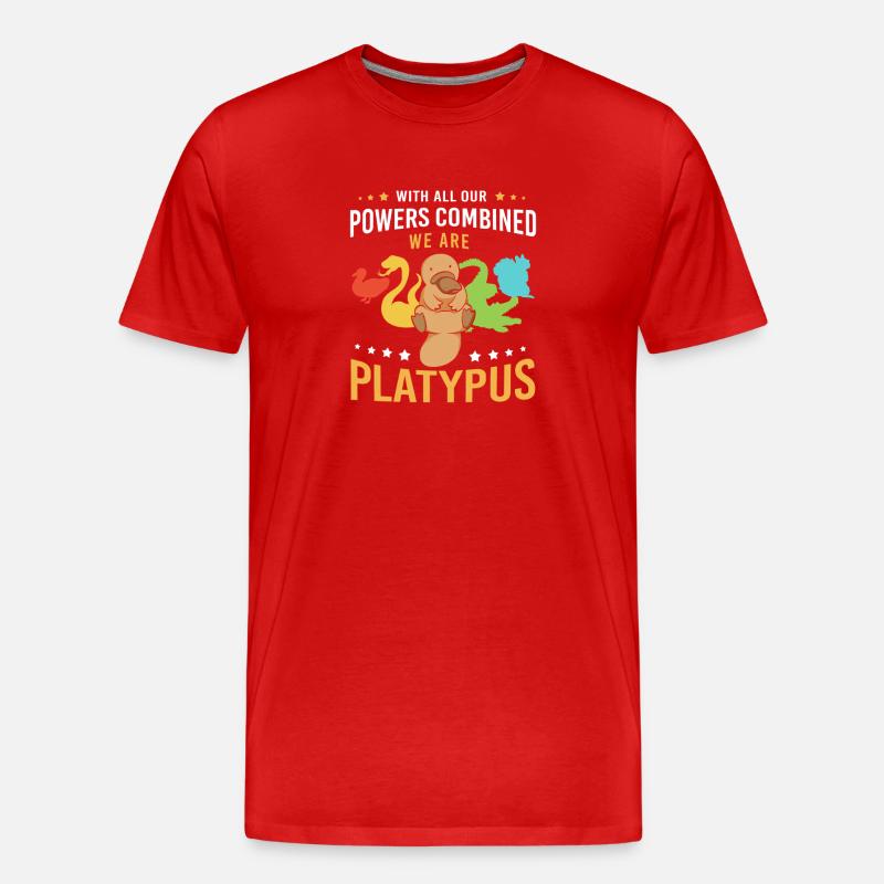 Schnabeltier - Männer Premium Bio T-Shirt - Rot