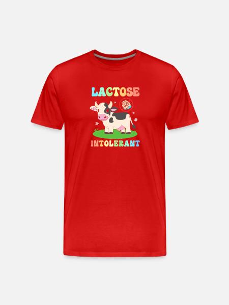 Flatulence Milk Allergy Lactose Intolerance - Men's Premium Organic T-Shirt - red