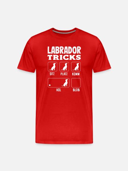 Labrador Tricks - Men's Premium Organic T-Shirt - red