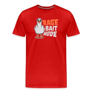 Rage Appât Mode Mouette Oiseau Méchant Drôle Provocation - T-shirt bio Premium Homme - rouge - Devant - Damien (186cm)
