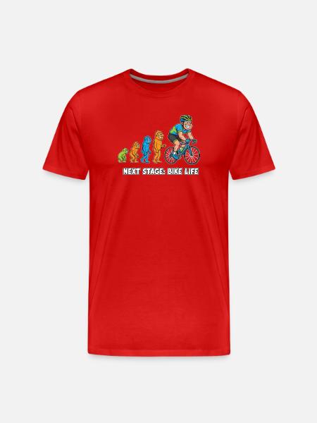 Evolution to Bike Life - Men's Premium Organic T-Shirt - red
