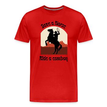 Silhouette de l’Ouest des Héros de la Selle - T-shirt bio Premium Homme - rouge - Devant - Damien (186cm)