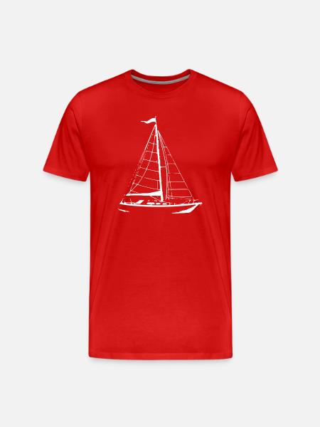 Sailboat Sailing Ship Sailing - Men's Premium Organic T-Shirt - red