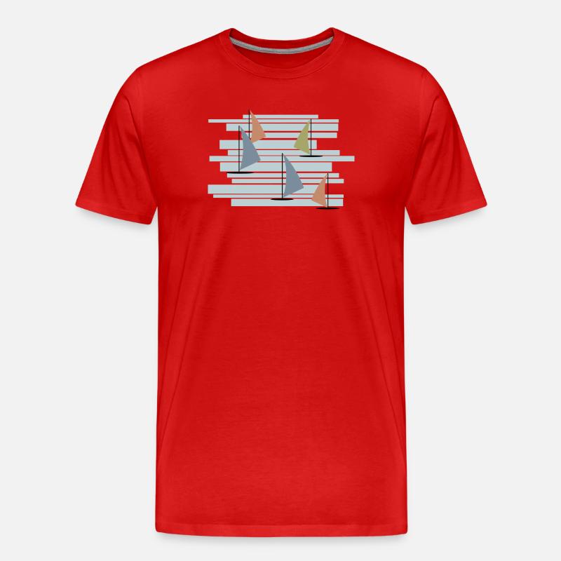 Abstrakte Windsurfer - Männer Premium Bio T-Shirt - Rot