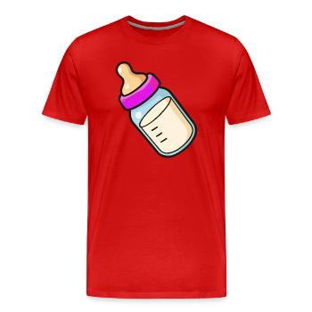 Baby Bottle Cartoon - Men's Premium Organic T-Shirt - red - Front - Damien (186cm)