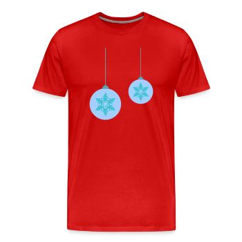 Boules de flocons de neige d’hiver - T-shirt bio Premium Homme - rouge - Devant - Damien (186cm)