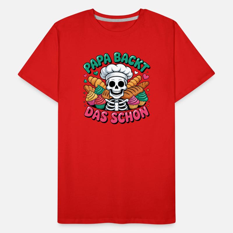 Papa Backt Das Schon Skelett Cupcakes Männer Premium Bio T-Shirt