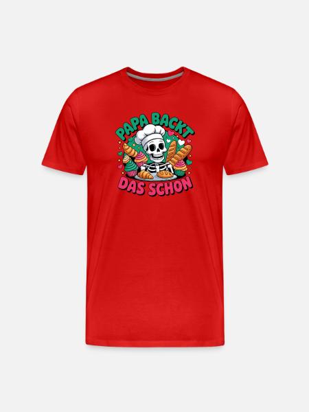 Dad bakes it nicely - Men's Premium Organic T-Shirt - red