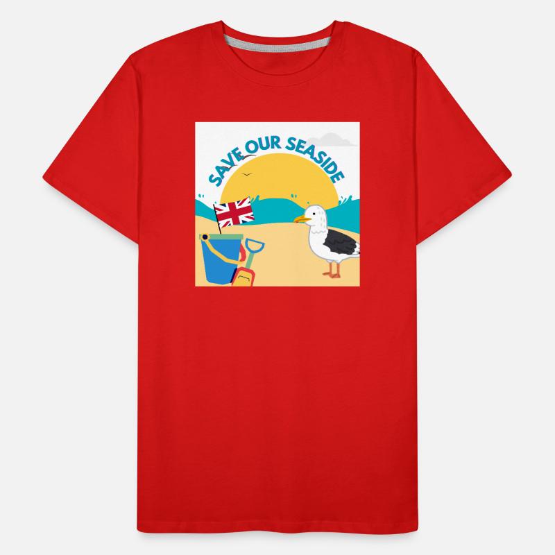 Save Our Seaside Illustration Men's Premium Organic T-Shirt