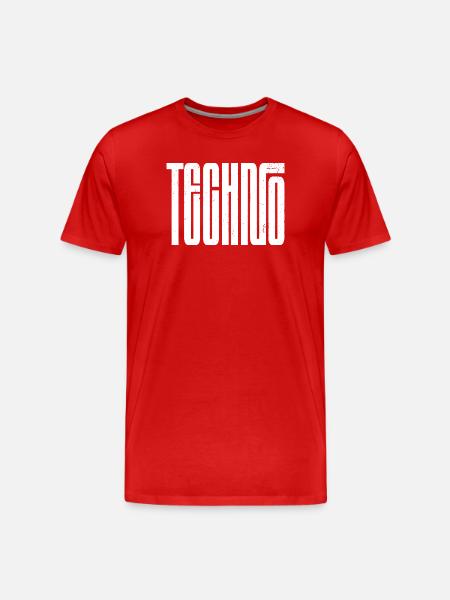 Typographie rétro techno audacieuse - T-shirt bio Premium Homme - rouge