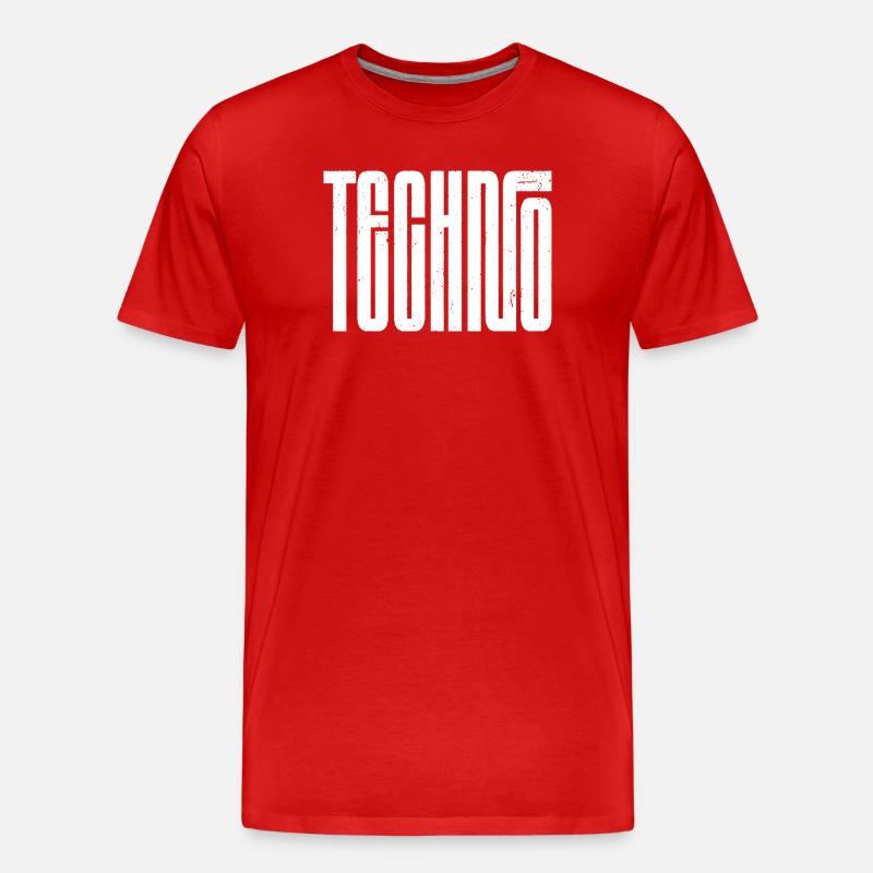 Techno Bold Retro Typografie - Männer Premium Bio T-Shirt - Rot