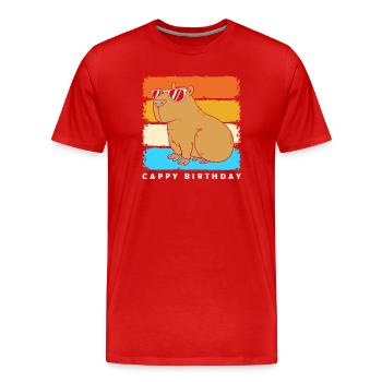 Bon anniversaire - T-shirt bio Premium Homme - rouge - Devant - Damien (186cm)