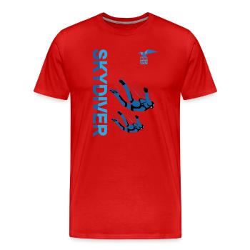 Skydiver Paragliding | Blue Sky Vibrant Color - Men's Premium Organic T-Shirt - red - Front - Damien (186cm)