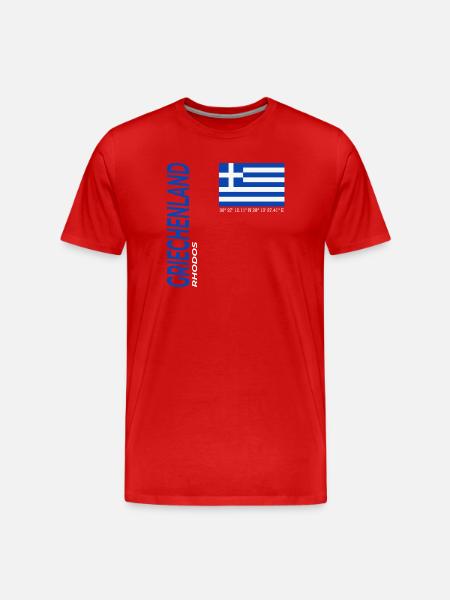 Rhodos - Männer Premium Bio T-Shirt - Rot