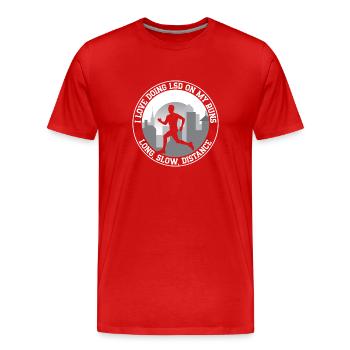 Marathon Runner LOve Doing LSD My Run Running Gift - Men's Premium Organic T-Shirt - red - Front - Damien (186cm)