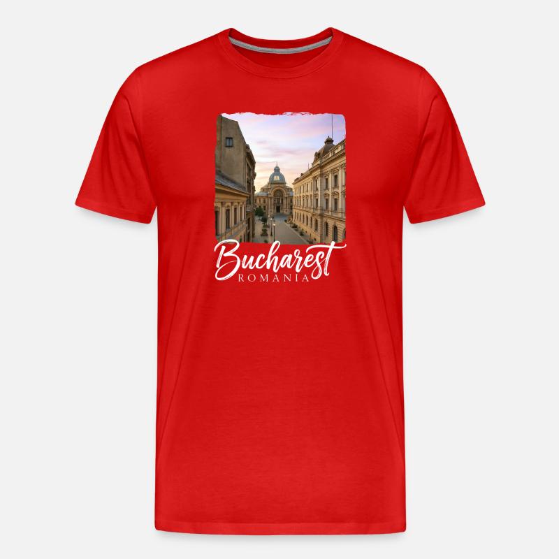 Bukarest Rumänien - Männer Premium Bio T-Shirt - Rot