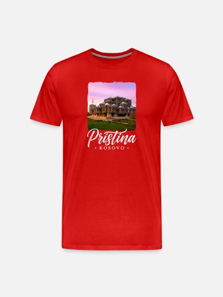 Pristina Kosovo - Männer Premium Bio T-Shirt - Rot