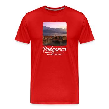 Podgorica Montenegro - Men's Premium Organic T-Shirt - red - Front - Damien (186cm)