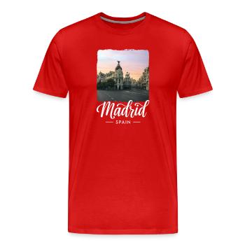 Madrid - Men's Premium Organic T-Shirt - red - Front - Damien (186cm)