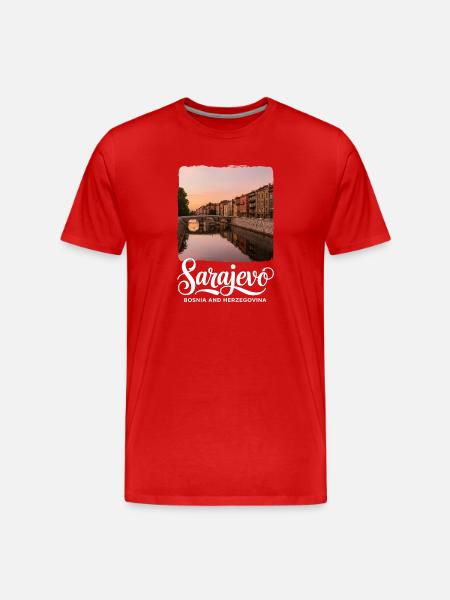 Sarajevo, Bosnie-Herzégovine - T-shirt bio Premium Homme - rouge