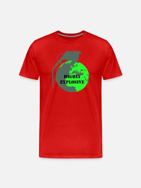Explosive Erde - Männer Premium Bio T-Shirt - Rot