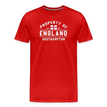 England Flagge Motiv Southampton - Männer Premium Bio T-Shirt - Rot - Vorne - Damien (186cm)