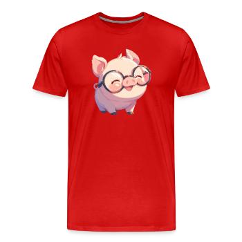 Cochon Cochon - T-shirt bio Premium Homme - rouge - Devant - Damien (186cm)