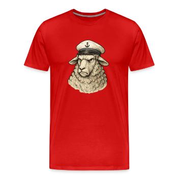 Schafkapitän im Ankerlook - Männer Premium Bio T-Shirt - Rot - Vorne - Damien (186cm)