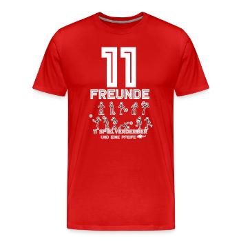 Fußball - Männer Premium Bio T-Shirt - Rot - Vorne - Damien (186cm)