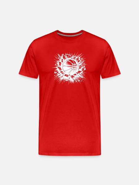 Basketball throw destroys a wall - Men's Premium Organic T-Shirt - red