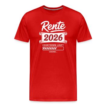 Rente 2026 Countdown Läuft - Männer Premium Bio T-Shirt - Rot - Vorne - Damien (186cm)