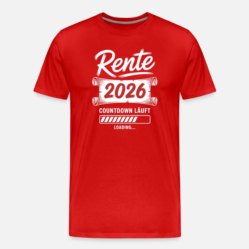 Rente 2026 Countdown läuft - Männer Premium Bio T-Shirt - Rot