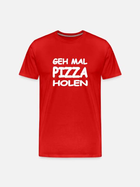 Pizza - Männer Premium Bio T-Shirt - Rot
