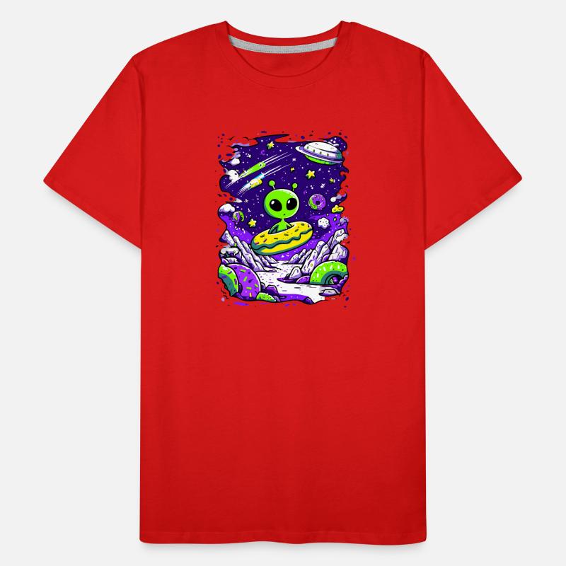 Beignet extraterrestre dans l’espace T-shirt bio Premium Homme