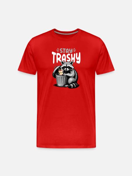 Funny Raccoon - Men's Premium Organic T-Shirt - red