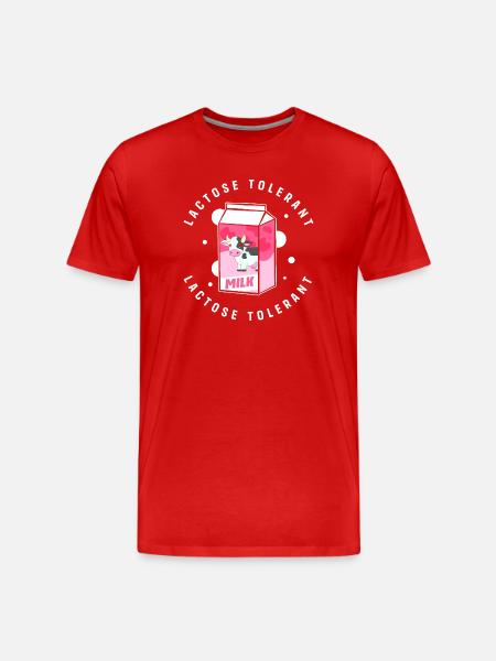 Flatulence Milk Lactose - Men's Premium Organic T-Shirt - red