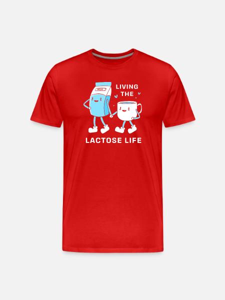 Milk Lactose Flatulence - Men's Premium Organic T-Shirt - red