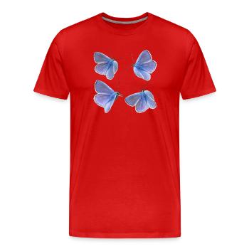 Quatre Blues - T-shirt bio Premium Homme - rouge - Devant - Damien (186cm)