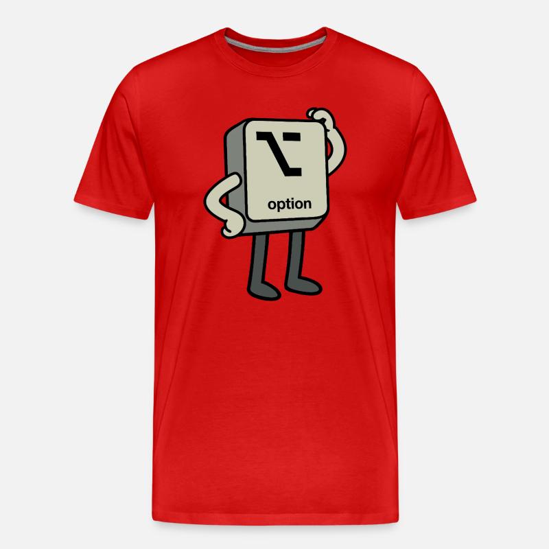 Option-Button - Männer Premium Bio T-Shirt - Rot