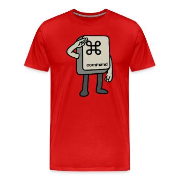 Command key - Men's Premium Organic T-Shirt - red - Front - Damien (186cm)