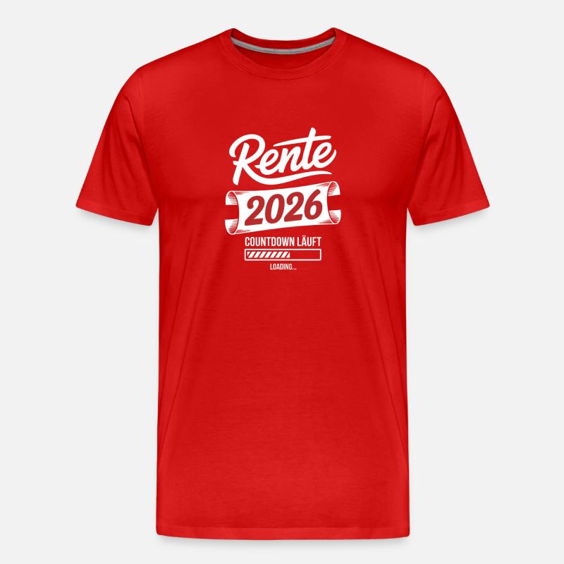 Rente 2026 Countdown - Männer Premium Bio T-Shirt - Rot