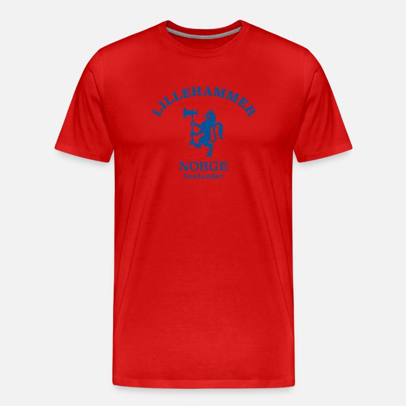 Lillehammer Norway Norwegen - Männer Premium Bio T-Shirt - Rot
