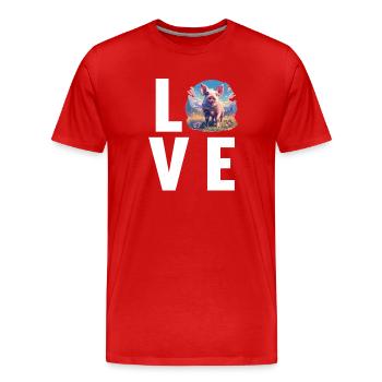 Cochon Cochon - T-shirt bio Premium Homme - rouge - Devant - Damien (186cm)