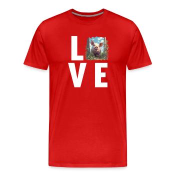 Cochon Cochon - T-shirt bio Premium Homme - rouge - Devant - Damien (186cm)