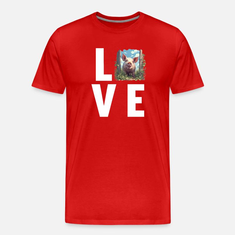 Schweine Schwein - Männer Premium Bio T-Shirt - Rot