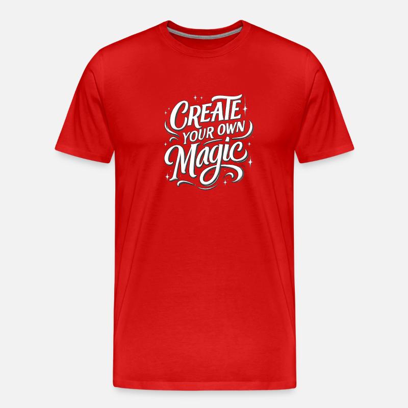 Create Your Own Magic Text - Männer Premium Bio T-Shirt - Rot